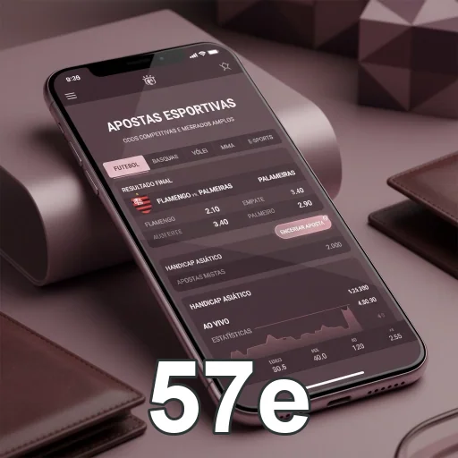 Interface do app 57e mostrando apostas esportivas