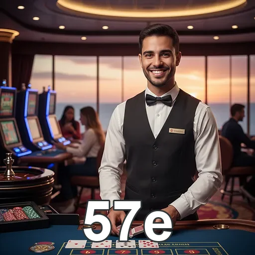 App mobile 57e com design glassmorphism e destaque VIP