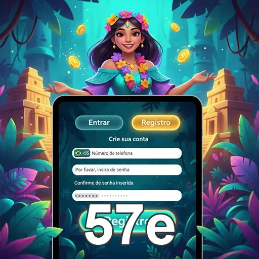 Tela do aplicativo cassino 57e em smartphone